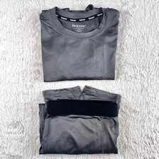 Isotoner Base Layer Pajama Set Women’s MEDIUM Gray Long Sleeve Poly Spandex