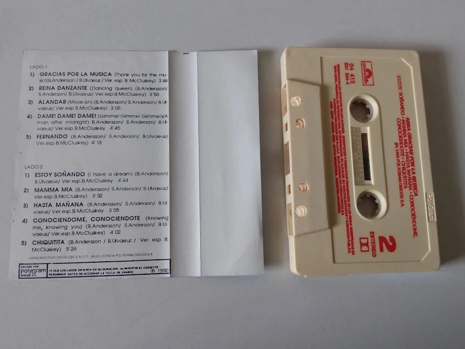 ABBA Gracias Por La Musica Rare Cassette Tape Argentina Pressing MINT Condition - Image 3 of 3