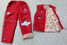 Girls size 10 Winter Clothes Lined Pants Vest Set 2-piece Insulated Outfit Red