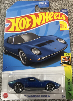 hot wheels 71 lamborghini miura sv, blue