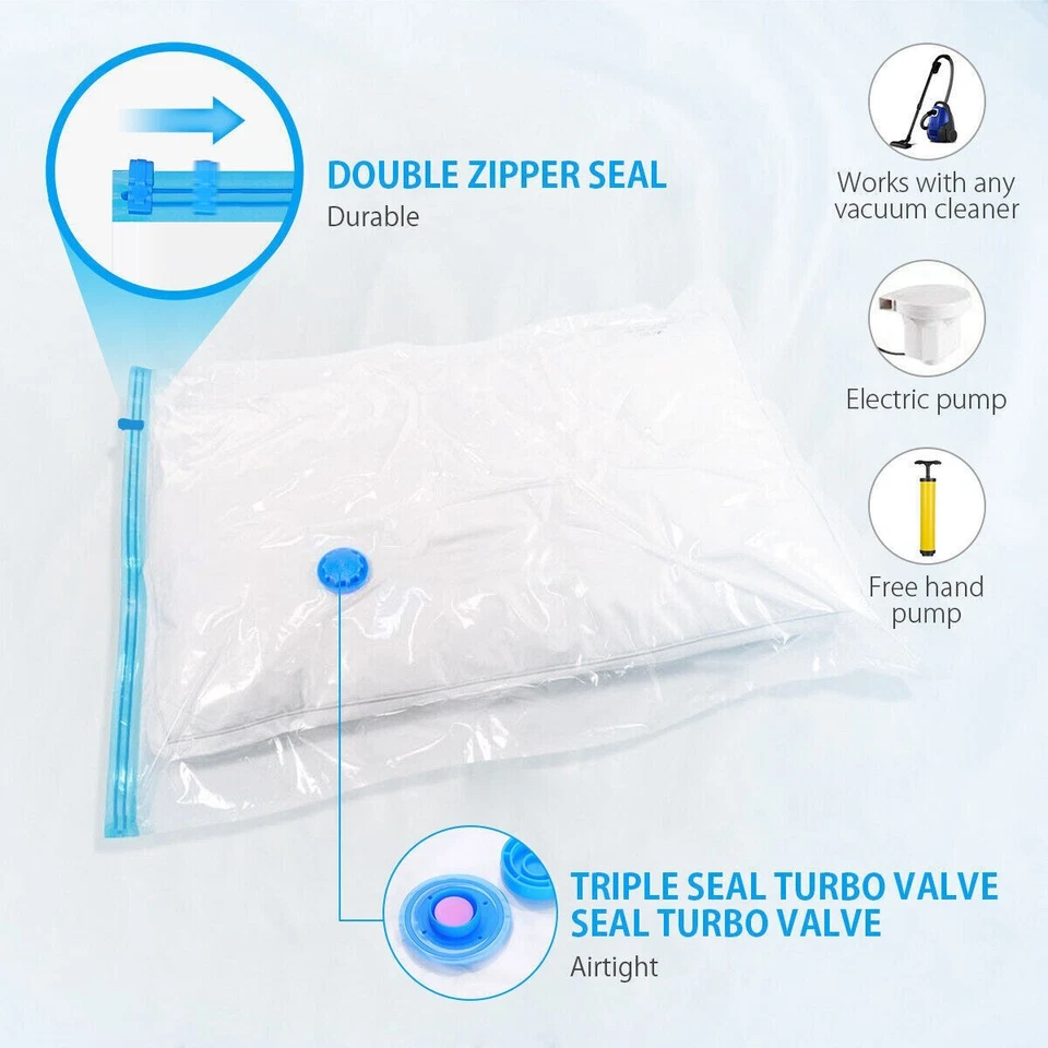 15 x Variety Size Vacuum Space Saver Travel Sized Storage Bags with Hand Pump UK - Image 3 of 4