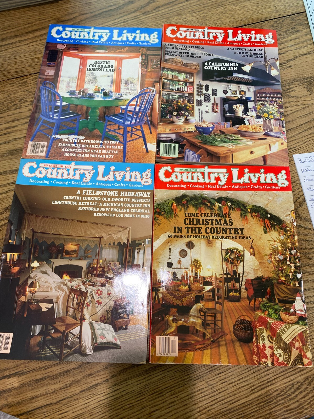4 vintage Country Living magazines. 1989 Jan, Feb, Nov, Dec eBay