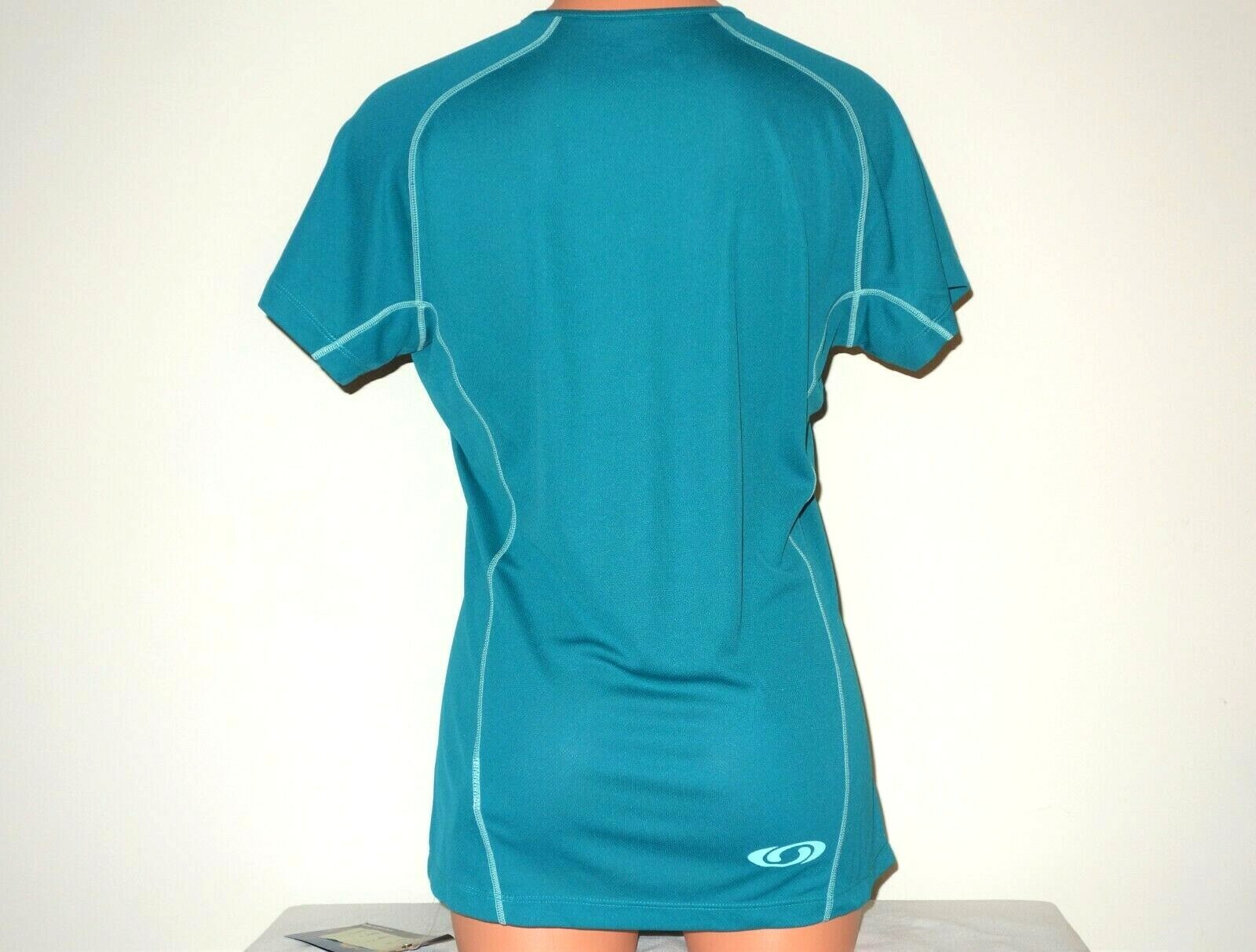 T shirt donna Salomon ActiLite Cosmic M blu scuro baia verde media nuova con etichette