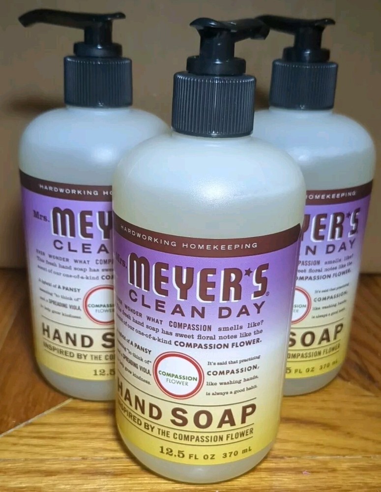 Mrs Meyers Clean Day Compassion Flower Hand Soap 12.5 fl oz Lot Of 3