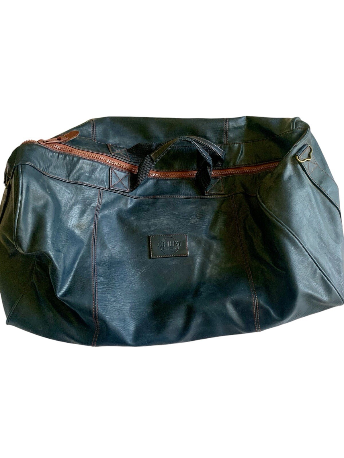 Borsone da viaggio vintage Yves Saint Laurent Opium da uomo in pelle blu navy