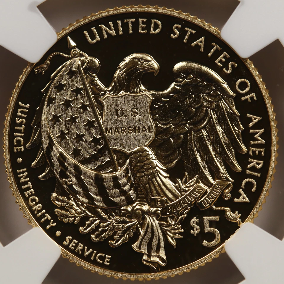 2015-W U.S. Marshals Service $5 Gold Commemorative NGC PF70UCAM - Image 4 of 4
