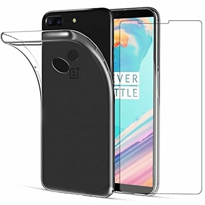 For ONEPLUS 5T TEMPERED GLASS SCREEN PROTECTOR + CLEAR SILICONE TPU CASE COVER