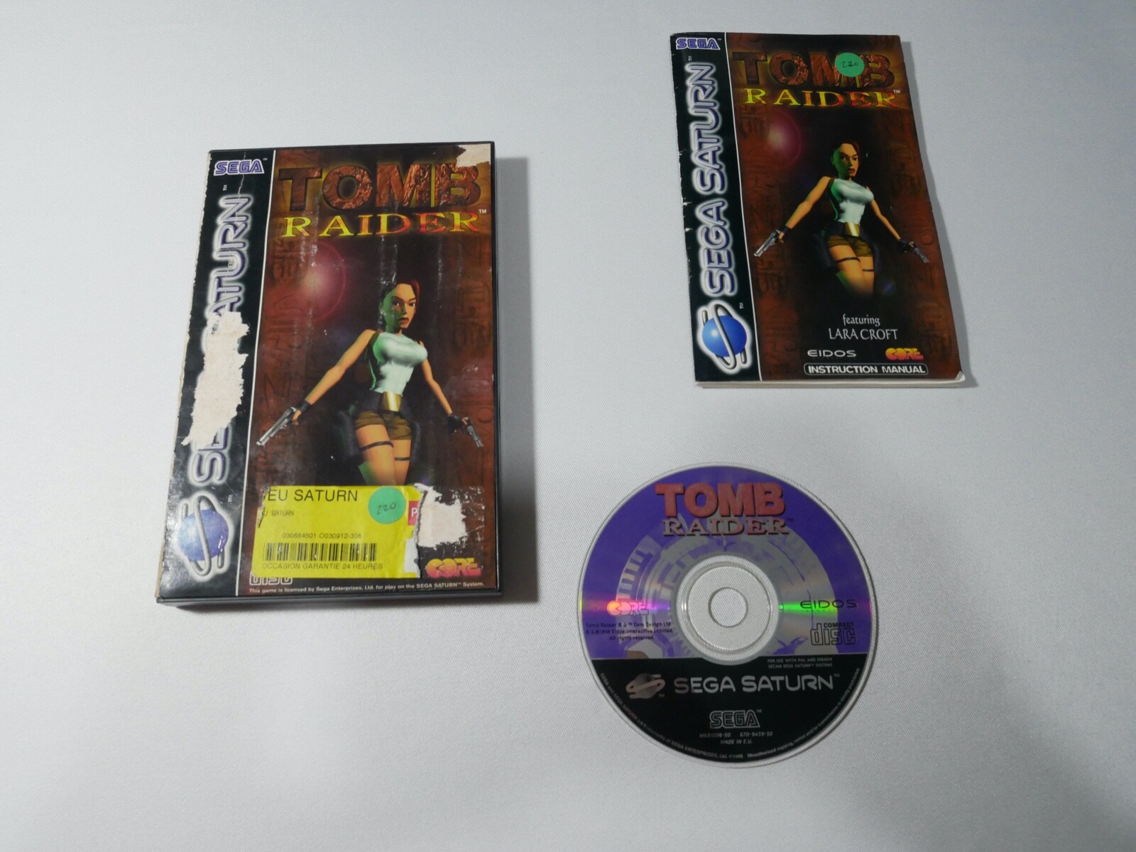 Jeu Tomb Raider Sega Saturn PAL – Version Complète Avec Boîtier Et Notice – Bon état