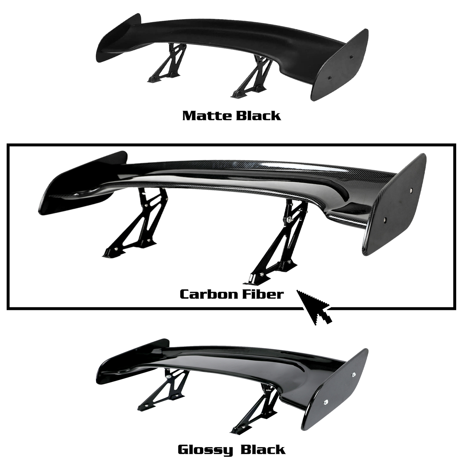 47inch Universal Rear Truck Spoiler Adjustable GT Racing Tail Wing