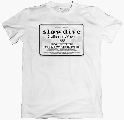 SLOWDIVE/CATHERINE WHEEL/PULP T-Shirt Shoegaze Indie Band Tee 90s Gig Unisex