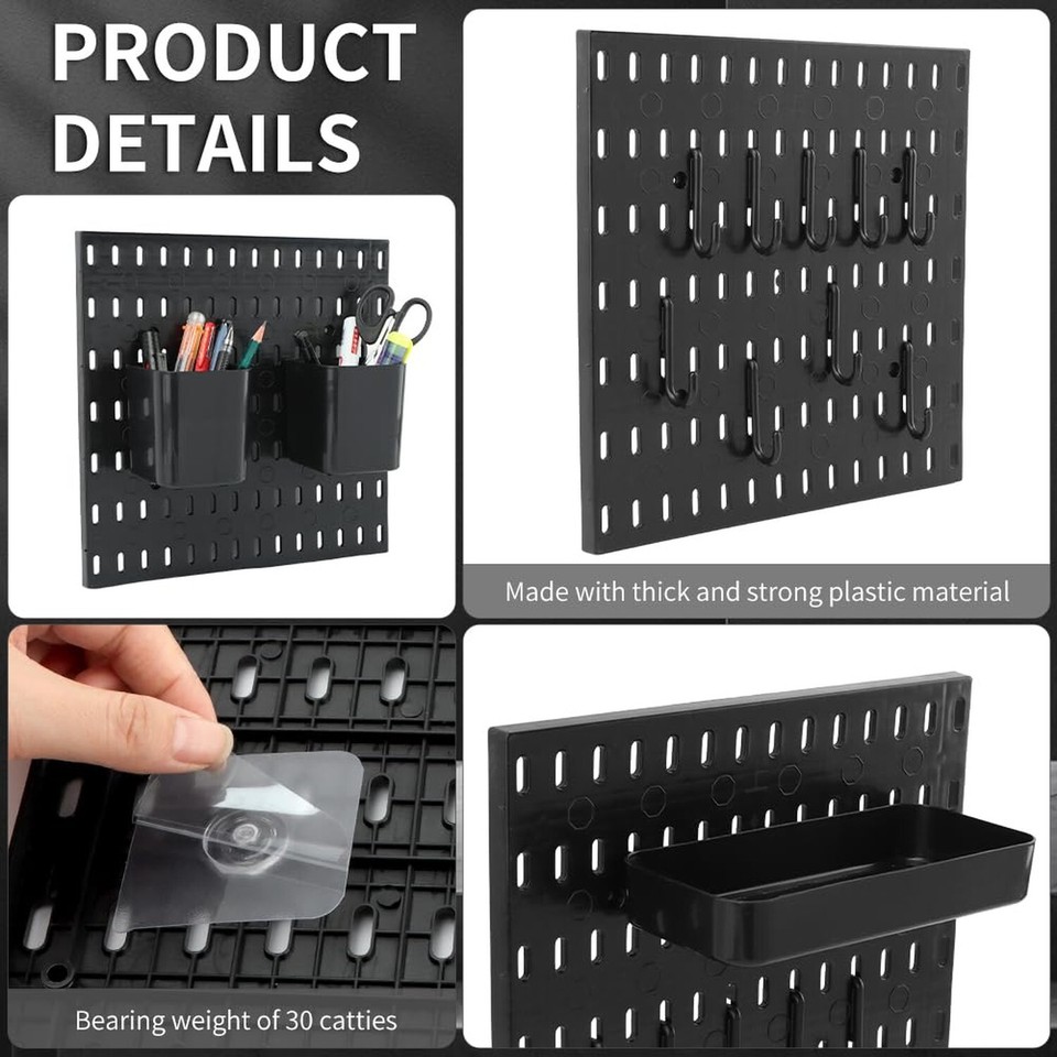 4 PCS Pegboard Combination Kit,Pegboard Wall Organizer,Large Pegboard