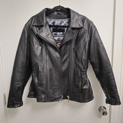 Hein Gericke Speedware Leather Motorcycle Jacket padded, vented, Mens Large 