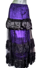 Jupe Maxi Gothique Victorien Punk Larp Tulle Dégradée Violet Gr.36-44 Freesize