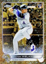 2022 TOPPS GILDED #60 Colton Welker /50 GOLD ETCH MINI-DIAMOND ROOKIE ROCKIES