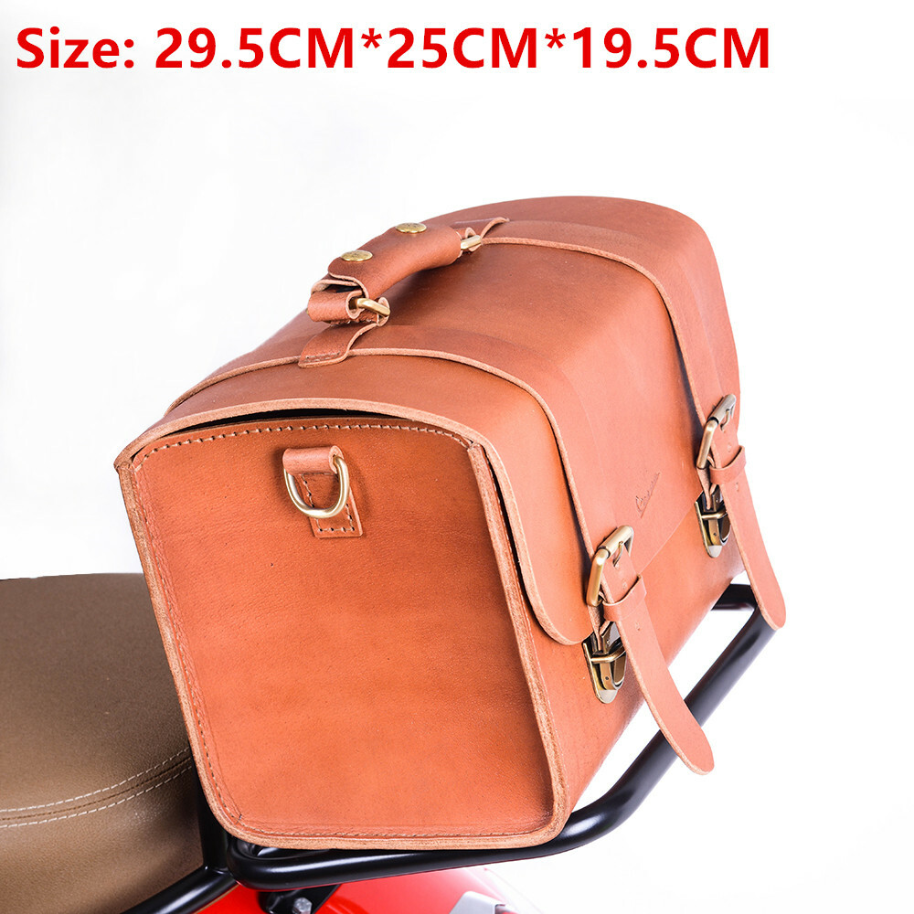 Handwork Scooter Genuine Leather Classic Soft Top Box Luggage