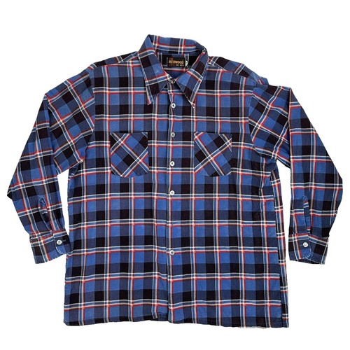 Vintage 80's Chandler Plaid Flannel Shirt Vtg Work Rockabilly