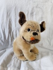 Vtg 1960s Steiff 9" MOPSY Pug Dog Mohair-Swivel Tongue Out Puppy W Tag