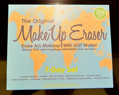 NEW! The Original Make Up Eraser 7 Day Set EARTH with Laundry Bag