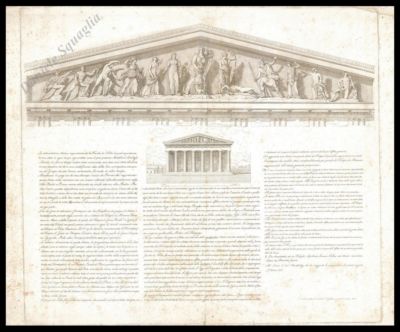 Niobe Tempio Greco Frontone Stampa Originale 1800 Ebay