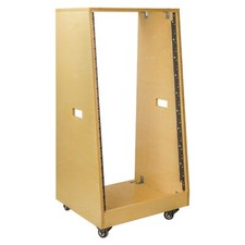 Sound Town DIY Slanted 20U Studio Rack, Plywood, Golden Oak SDRK-20T