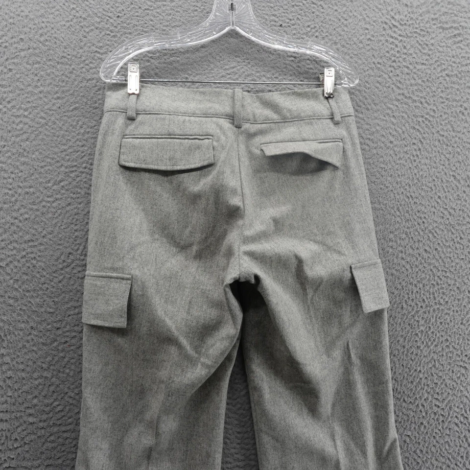 Pantalón cargo corto de lana de pierna ancha Banana Republic vintage 6 gris para mujer tiro medio Y2K Foto 4 de 4