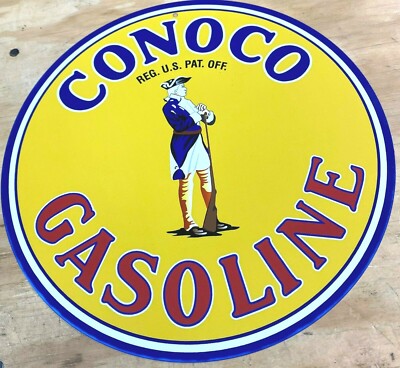 CONOCO Minute Man Gasoline Oil Aluminum Metal Sign 12''