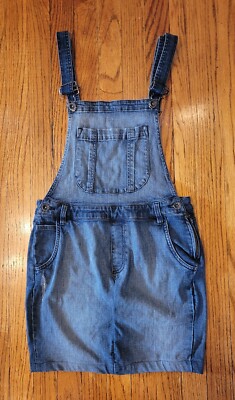 Vans Junior Women's Blue Denim Punk Grunge Y2K Overall Skirt Dress, Size 3  | eBay