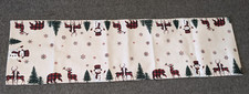 Christmas Table Runner Country Rustic Snowmen Buffalo Plaid Deer Trees 90" x 13"