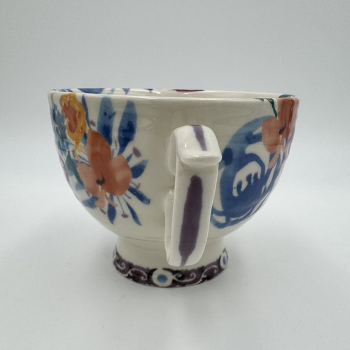 Anthropologie DODI Coffee Mug Peacock Bird Handpainted Decor. Floral Spring 16oz - Picture 6 of 10