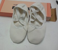 Angelo Luzio totalStretch Canvas Ballet Slipper 246-c WHITE split sole girls siz