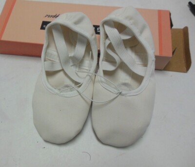 Angelo Luzio totalStretch Canvas Ballet Slipper 246-c WHITE split sole  girls siz