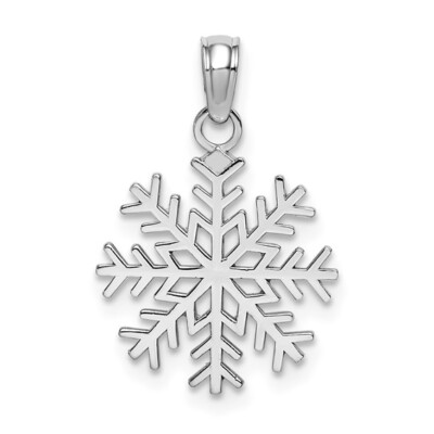 10K Weißgold Schneeflocke Anhänger 10C3062W