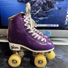 Glam Crazy Roller Skates Girls SIize 3 Purple Gold
