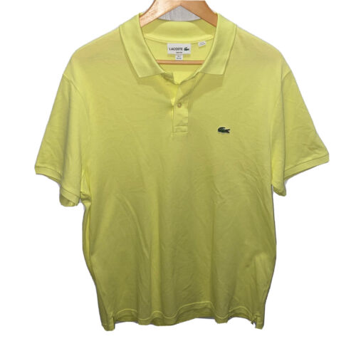 Men’s Lacoste Slim Fit Polo Short Sleeve Shirt Yellow Size XXL - Picture 1 of 12