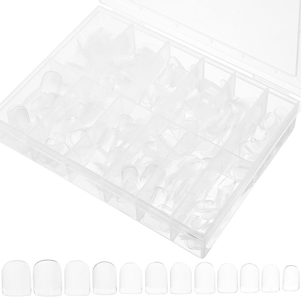 504 Pcs Clear Nail Tips for Acrylic Nails Kit Patch False Fake Frosted
