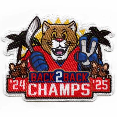 2025 Florida Back to Back Champions Mascot Hockey Patch Sports Exclusive Embroid