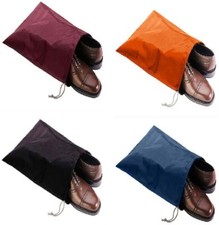 FashionBoutique Waterproof Nylon Shoe Bags- Set of 4 (Multicolor) Size: 15"x12"