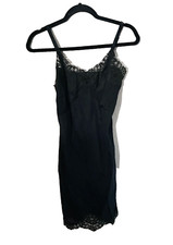 Vintage Radcliffe Black Floral Lace Nightie Sleepwear Slip Dress Womans Size 32