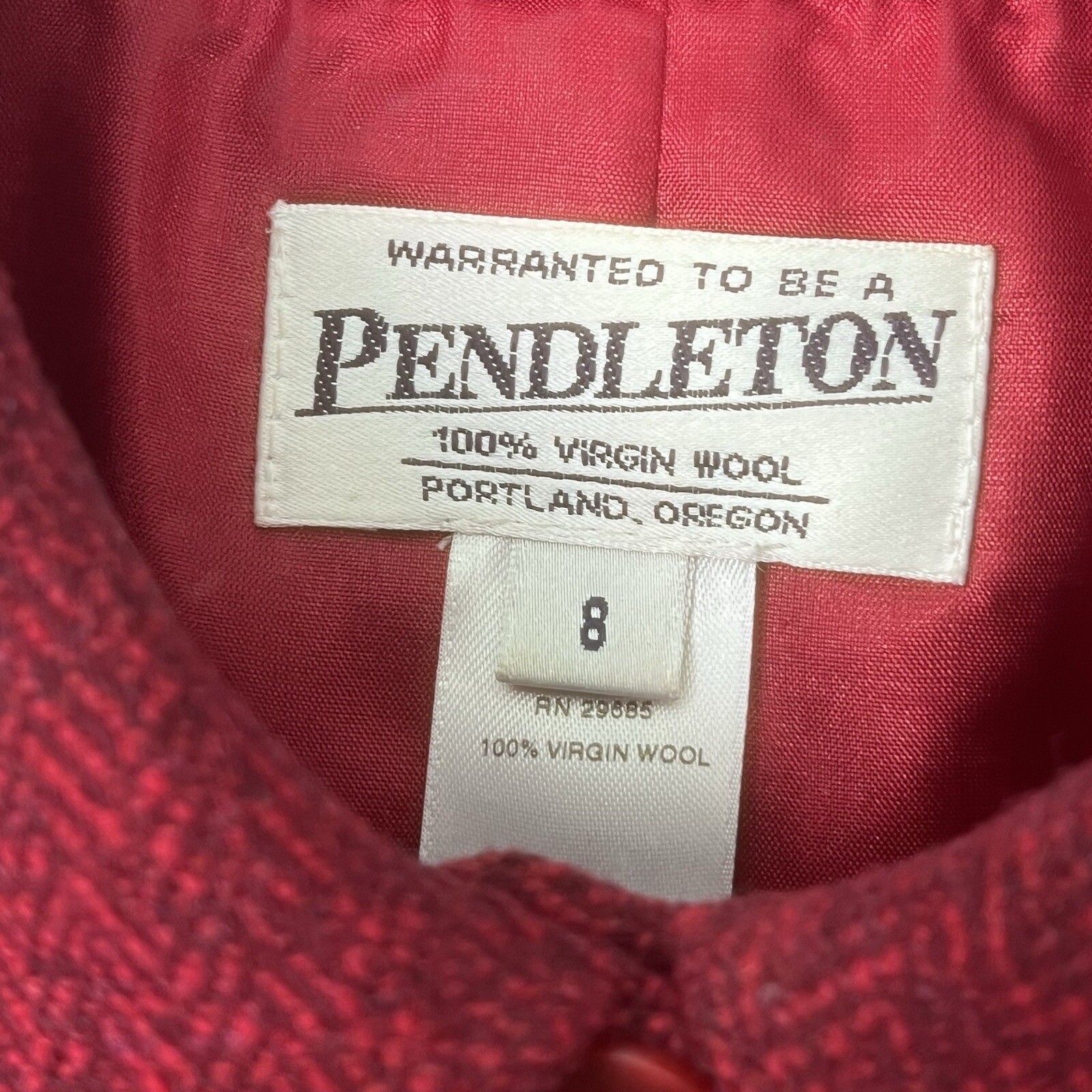 Pendleton Red Mid-Length 100% Virgin Wool Coat Wo… - image 10