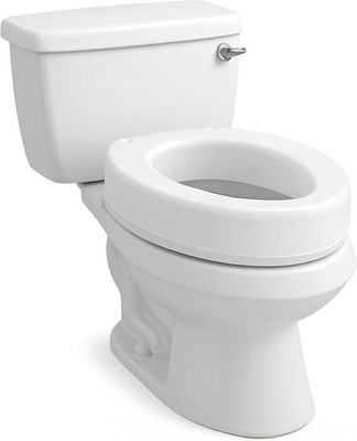 Toilet Seat Riser, Elongated Raised Toilet Seat Adds 3.5 Inches to Toilet Height