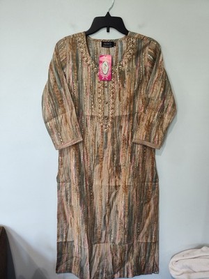 AKIKO Handmade In India Embellished Tunic Dress Womens Small Boho Beaded NWT