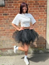 Black TUTU Skirt Pixie Fancy Dress Fairy Angel Halloween Skirt Petticoat Dance