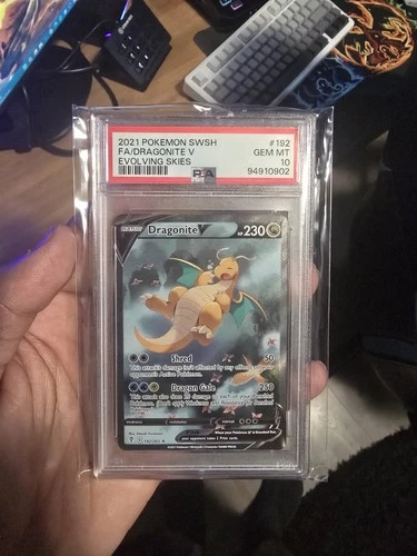 PSA 10 DRAGONITE V 192 EVOLVING SKIES SWORD & SHIELD ALT ART POKEMON GEM MINT