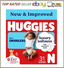 Huggies Little Snugglers Baby Diapers, Size Newborn up to 10 lbs , 31 Ct