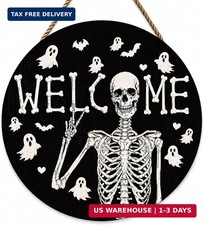 Halloween Decorations - Halloween Skeleton Welcome Sign for Front Door