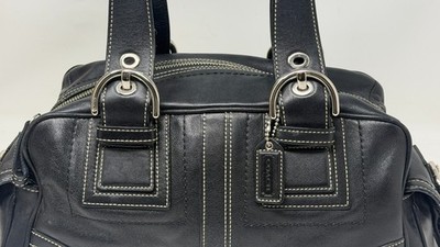 Vintage Y2K Coach Mia Soho Satchel Black Leather Handbag with Dust