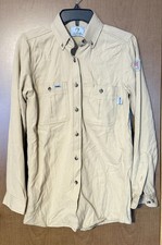 Tyndale Men's LS Flame Resistant Button-Down Khaki Work Shirt Sz. SM FRMC USA
