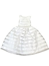 New American Princess Girls Bow Pearl Waist Gown White Size 8