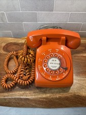 Vintage Orange Stromberg Carlson Rotary Dial Phone Landline Telephone Working