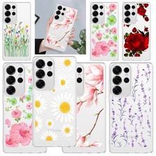 Floral Design Case For Samsung Galaxy S25 Plus S25 S24 S23 A34 Clear Phone Cover